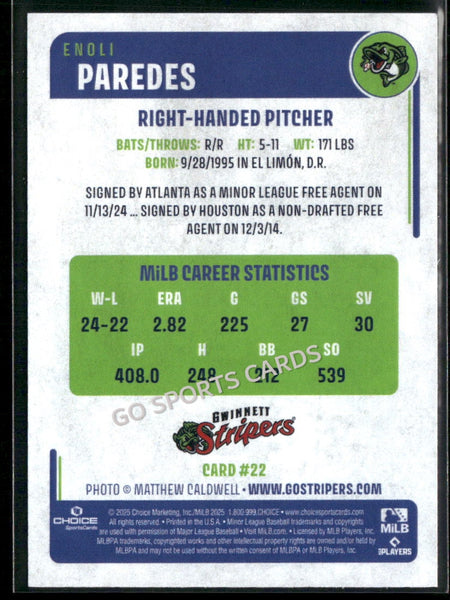 2025 Gwinnett Stripers Enoli Paredes