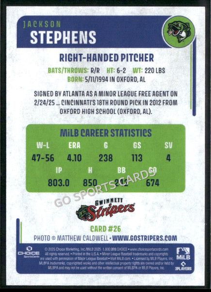 2025 Gwinnett Stripers Jackson Stephens