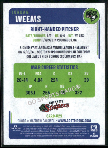 2025 Gwinnett Stripers Jordan Weems