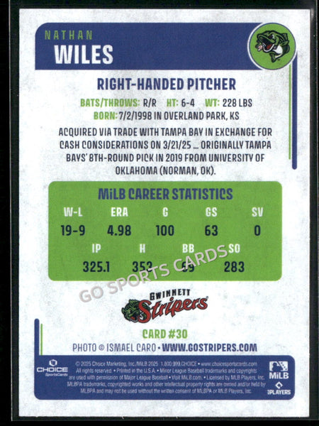 2025 Gwinnett Stripers Nathan Wiles