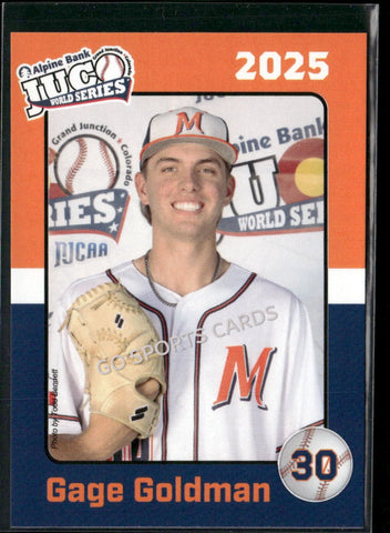 2025 McLennan Community College Highlanders JUCO Gage Goldman