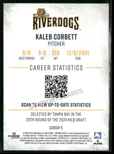 2025 Charleston RiverDogs Kaleb Corbett