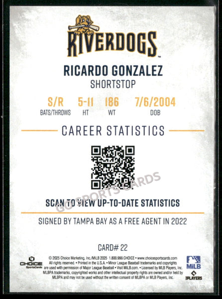 2025 Charleston RiverDogs Ricardo Gonzalez