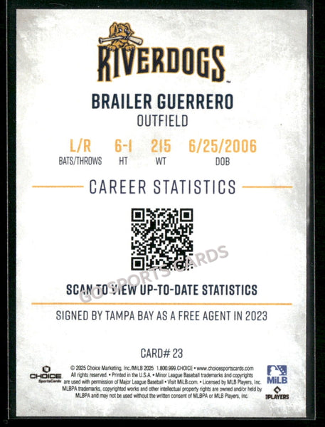 2025 Charleston RiverDogs Brailer Guerrero