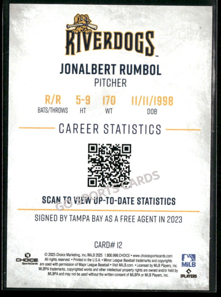 2025 Charleston RiverDogs Jonalbert Rumbol