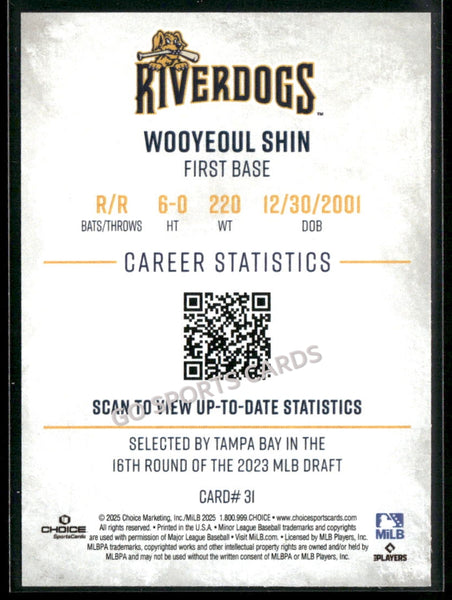 2025 Charleston RiverDogs Wooyeoul Shin