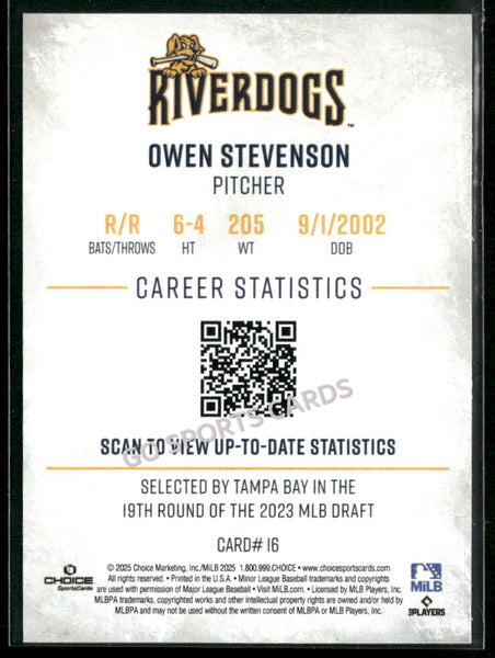 2025 Charleston RiverDogs Owen Stevenson