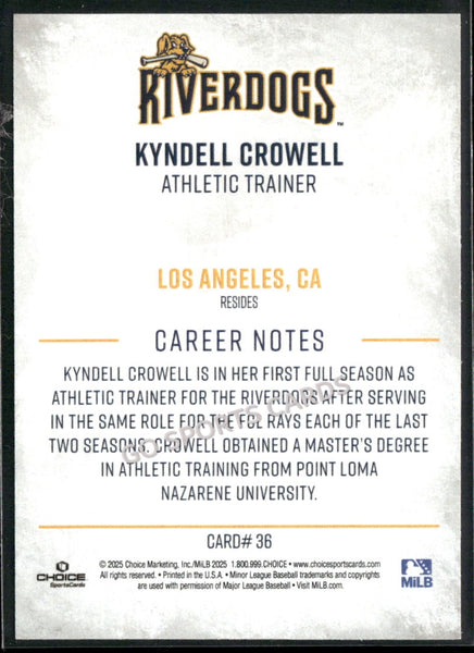 2025 Charleston RiverDogs Kyndell Crowell