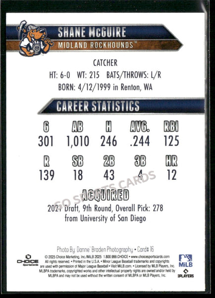 2025 Midland Rockhounds Shane McGuire