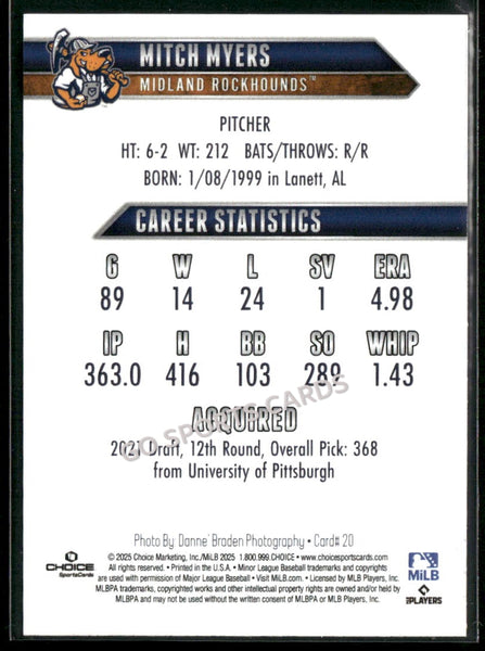 2025 Midland Rockhounds Mitch Myers
