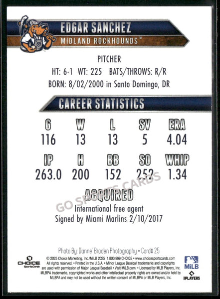 2025 Midland Rockhounds Edgar Sanchez