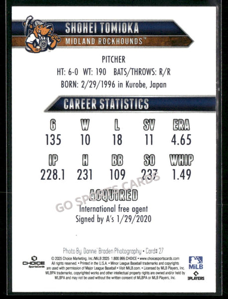 2025 Midland Rockhounds Shohei Tomioka