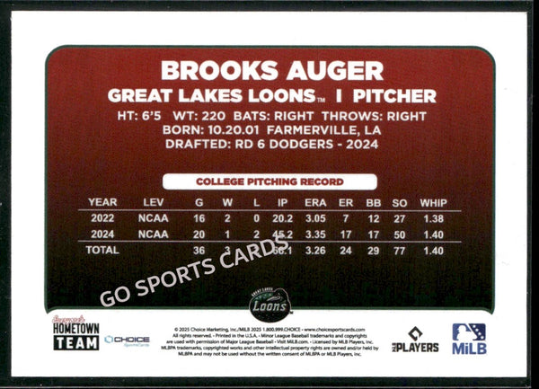 2025 Great Lakes Loons Brooks Auger