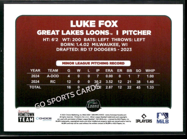 2025 Great Lakes Loons Luke Fox