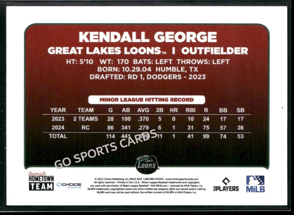 2025 Great Lakes Loons Kendall George