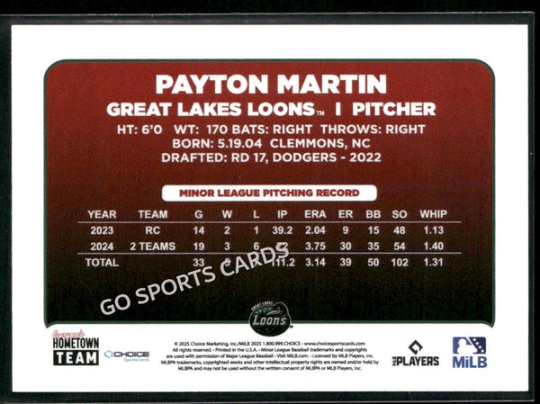 2025 Great Lakes Loons Payton Martin