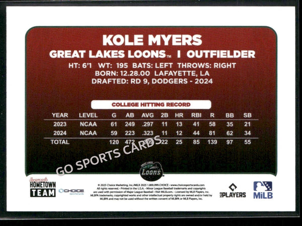 2025 Great Lakes Loons Kole Myers