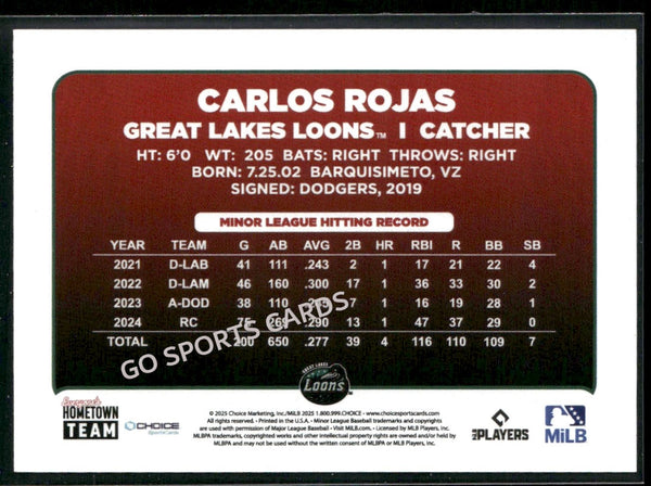 2025 Great Lakes Loons Carlos Rojas