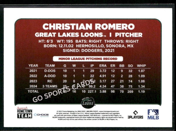2025 Great Lakes Loons Christian Romero