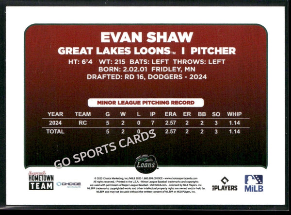 2025 Great Lakes Loons Evan Shaw