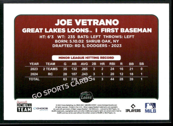 2025 Great Lakes Loons Joe Vetrano