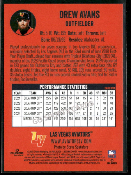 2025 Las Vegas Aviators Drew Avans