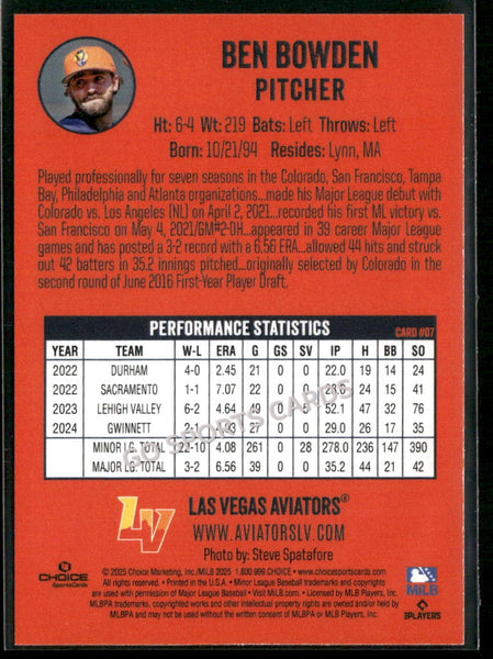 2025 Las Vegas Aviators Ben Bowden