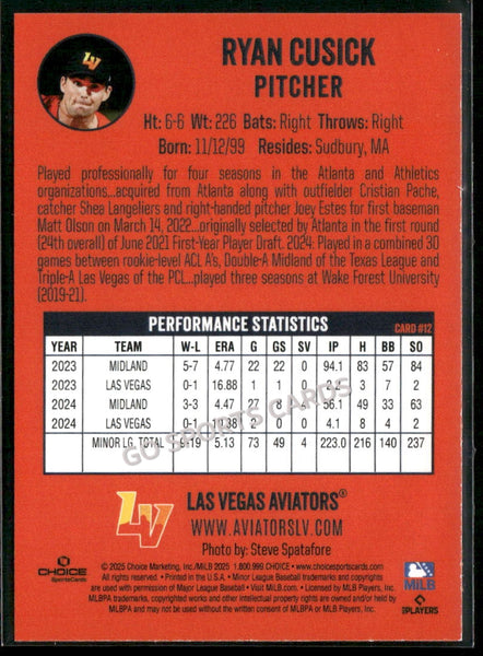 2025 Las Vegas Aviators Ryan Cusick