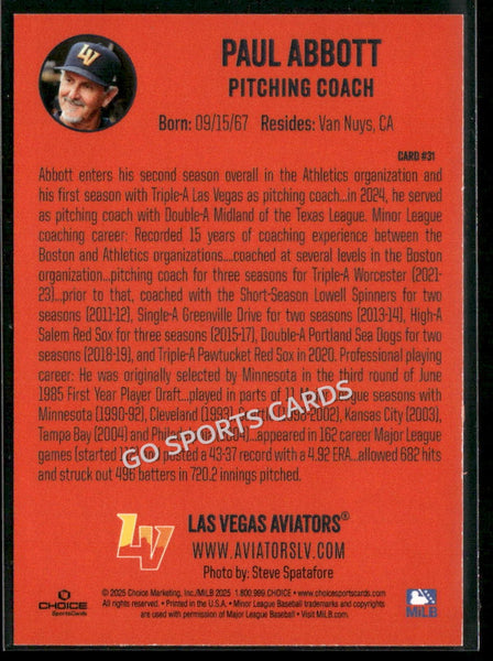 2025 Las Vegas Aviators Paul Abbott