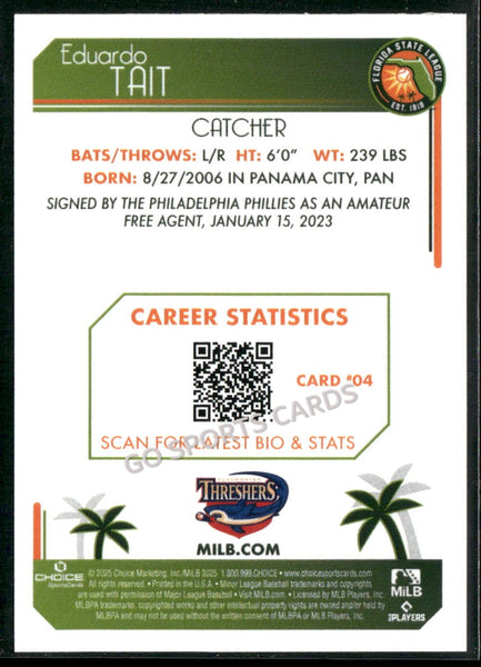 2025 Florida State League Top Prospects FSL 2nd Eduardo Tait