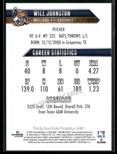 2025 Midland Rockhounds Will Johnston
