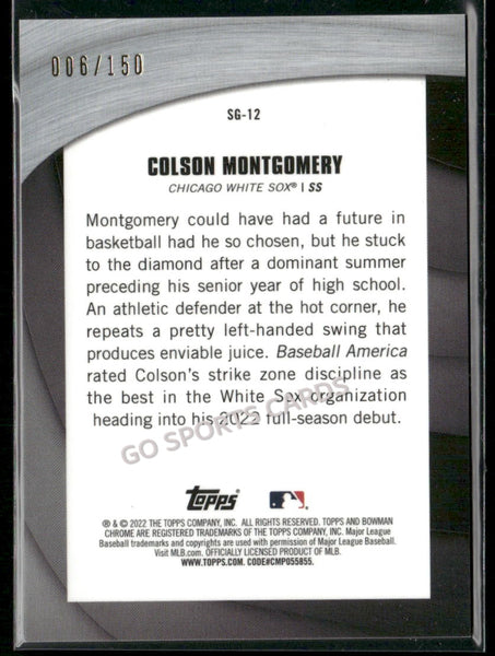 2022 Bowman Chrome Shades Greatness Atomic Refractor /150 Colson Montgomery