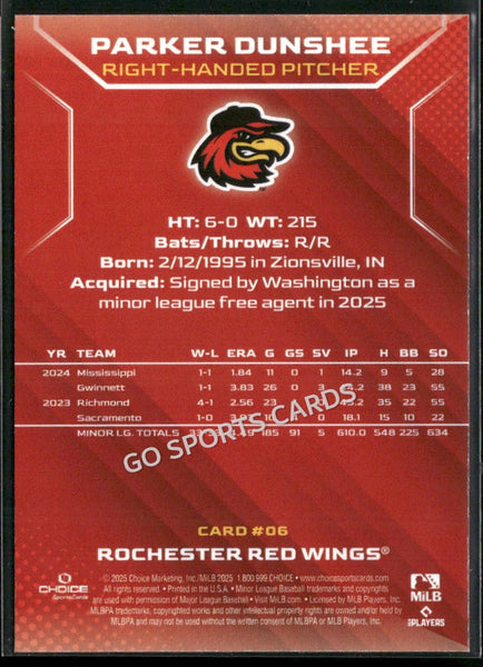 2025 Rochester Red Wings Parker Dunshee