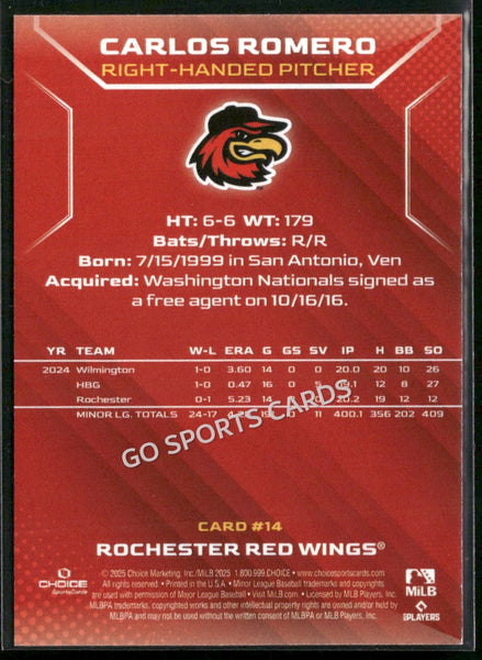 2025 Rochester Red Wings Carlos Romero