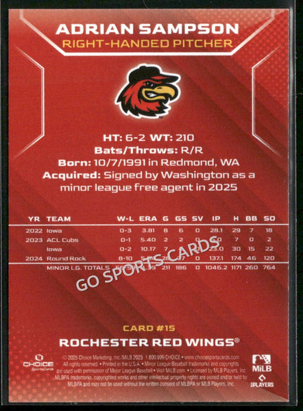 2025 Rochester Red Wings Adrian Sampson