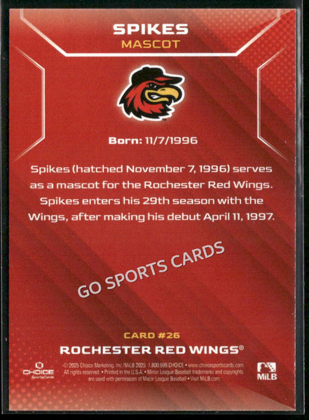 2025 Rochester Red Wings Spikes Mascot