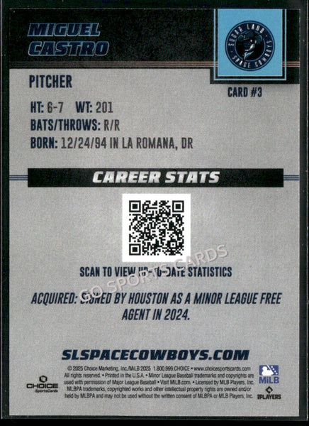 2025 Sugar Land Space Cowboys Miguel Castro