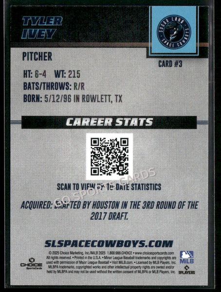 2025 Sugar Land Space Cowboys Tyler Ivey
