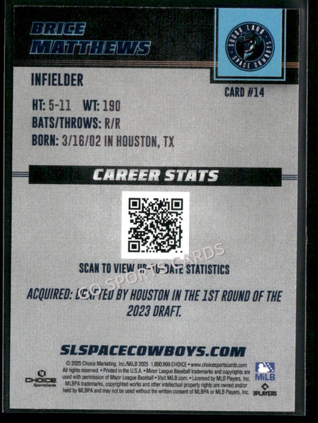 2025 Sugar Land Space Cowboys Brice Matthews