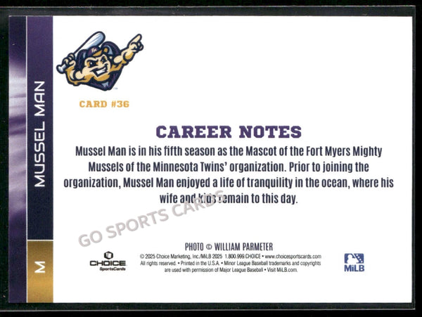 2025 Fort Myers Mighty Mussels Mussel Man Mascot