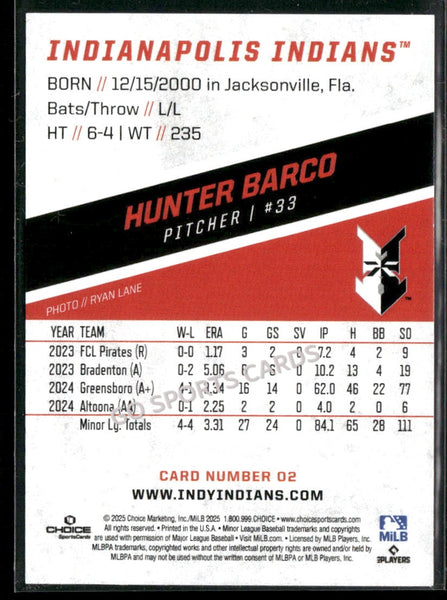 2025 Indianapolis Indians Hunter Barco