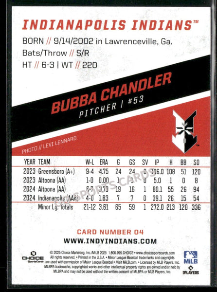 2025 Indianapolis Indians Bubba Chandler