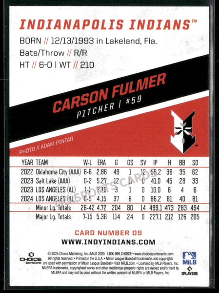 2025 Indianapolis Indians Carson Fulmer