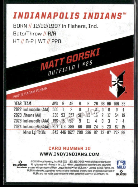 2025 Indianapolis Indians Matt Gorski