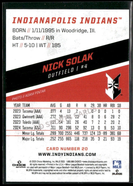 2025 Indianapolis Indians Nick Solak