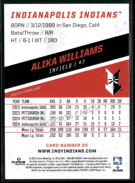 2025 Indianapolis Indians Alika Williams