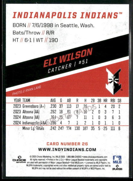 2025 Indianapolis Indians Eli Wilson