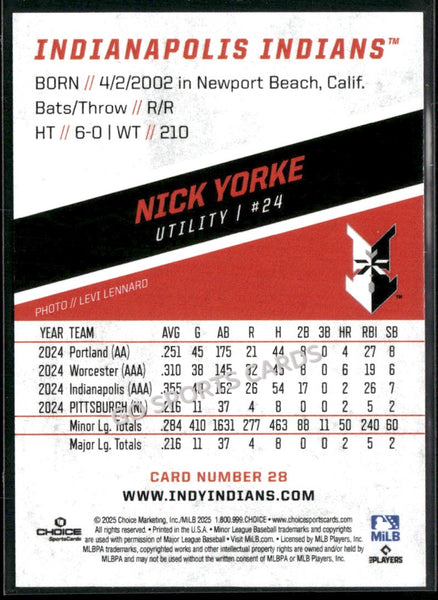 2025 Indianapolis Indians Nick Yorke