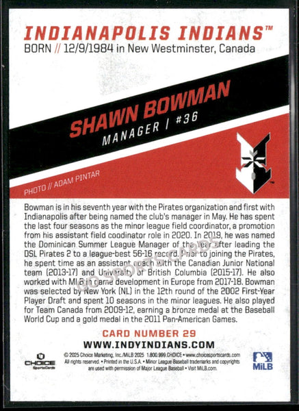 2025 Indianapolis Indians Shawn Bowman