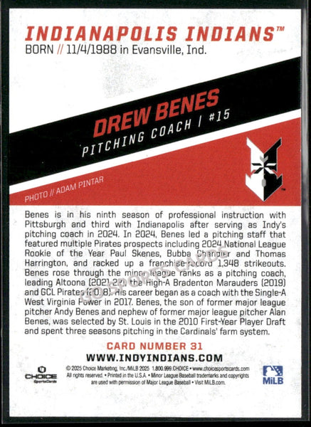 2025 Indianapolis Indians Drew Benes